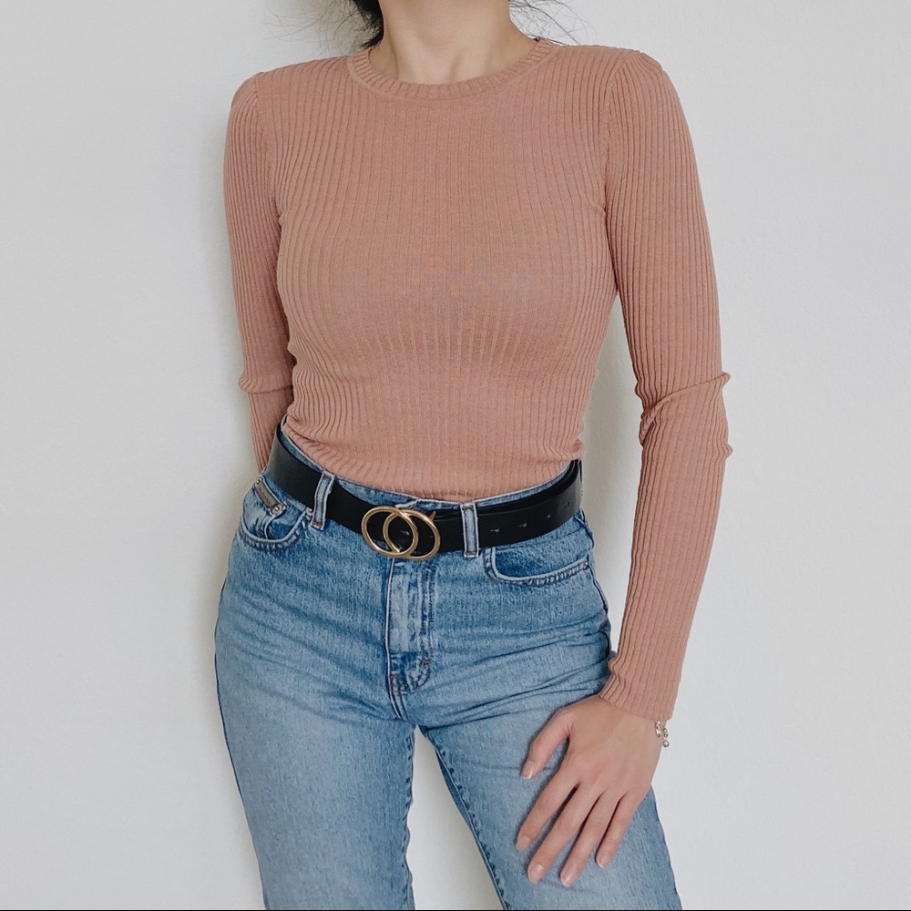 Dusty Rose Long Sleeve Sweater